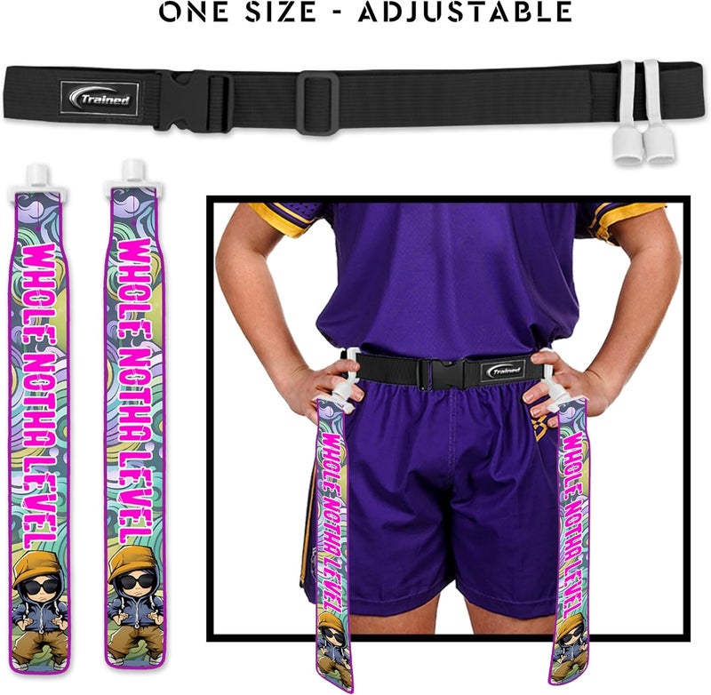 Trained Custom Flag Football Belt Set Includes 2 Pop Flag Football Flags and Belt | Durable Adult Flag Football Belts - Image 3